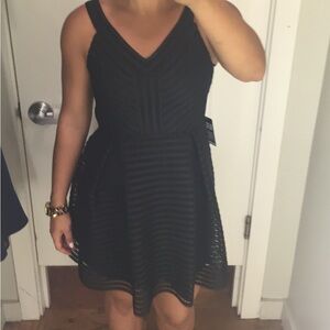 Express Black Textured Mini Dress